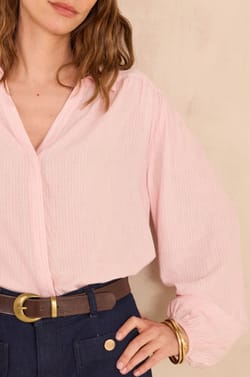 Striped blouse SEATTLE in lurex viscose;${refinementColor}