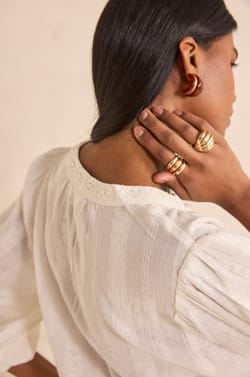 Blouse brod&eacute;e &agrave; manches longues DARNELLE;${refinementColor}