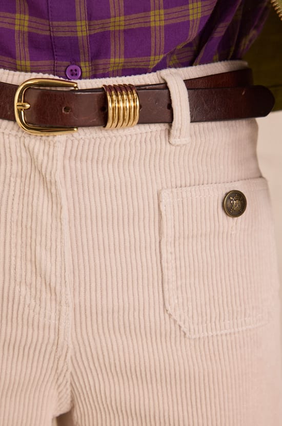 Pantalon large en velours c&ocirc;tel&eacute; MAE;${refinementColor}