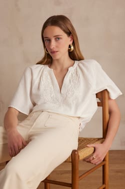 Blouse POKER en coton;${refinementColor}