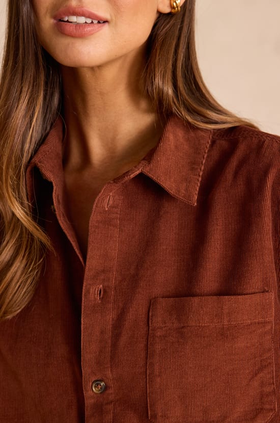Unisex corduroy shirt INTREPIDE in 100% cotton;${refinementColor}