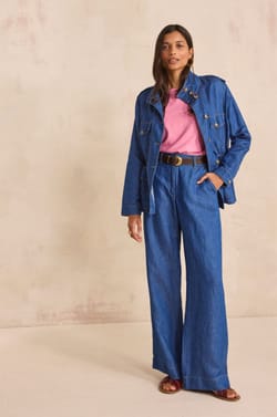 Veste &agrave; manches longues en jean CLAIRE;${refinementColor}