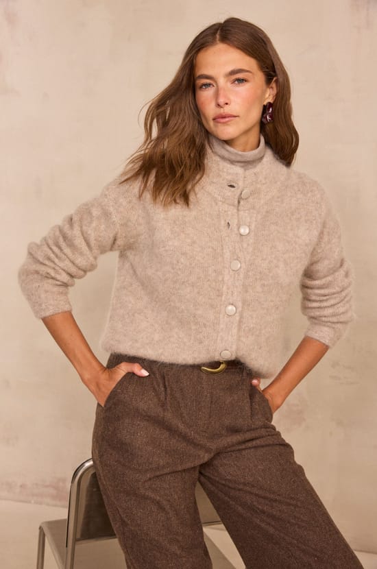 AIMEE long sleeves sweater in mixed mohair;${refinementColor}