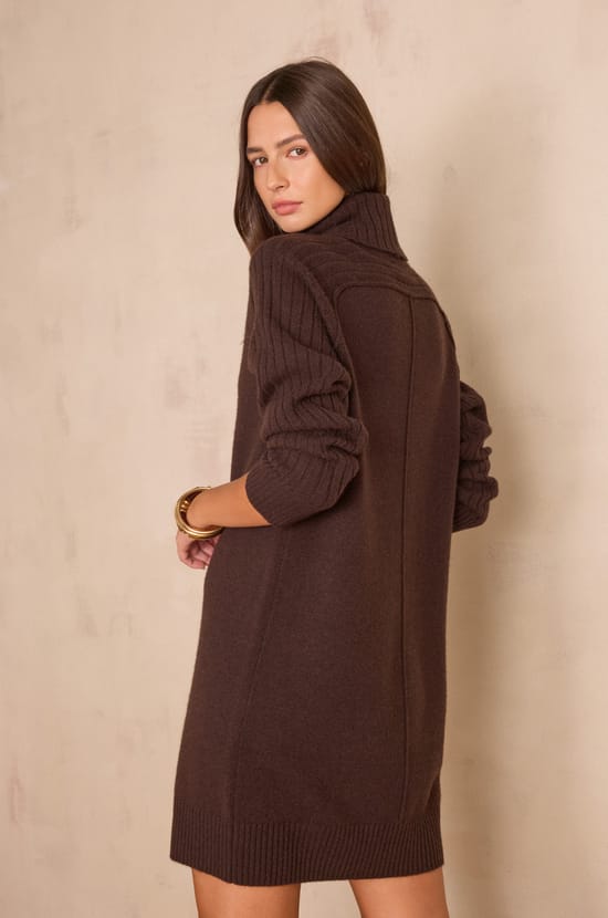 ROXA wool turtleneck dress;${refinementColor}