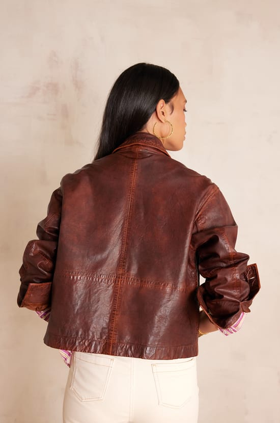 Veste COCO en cuir;${refinementColor}