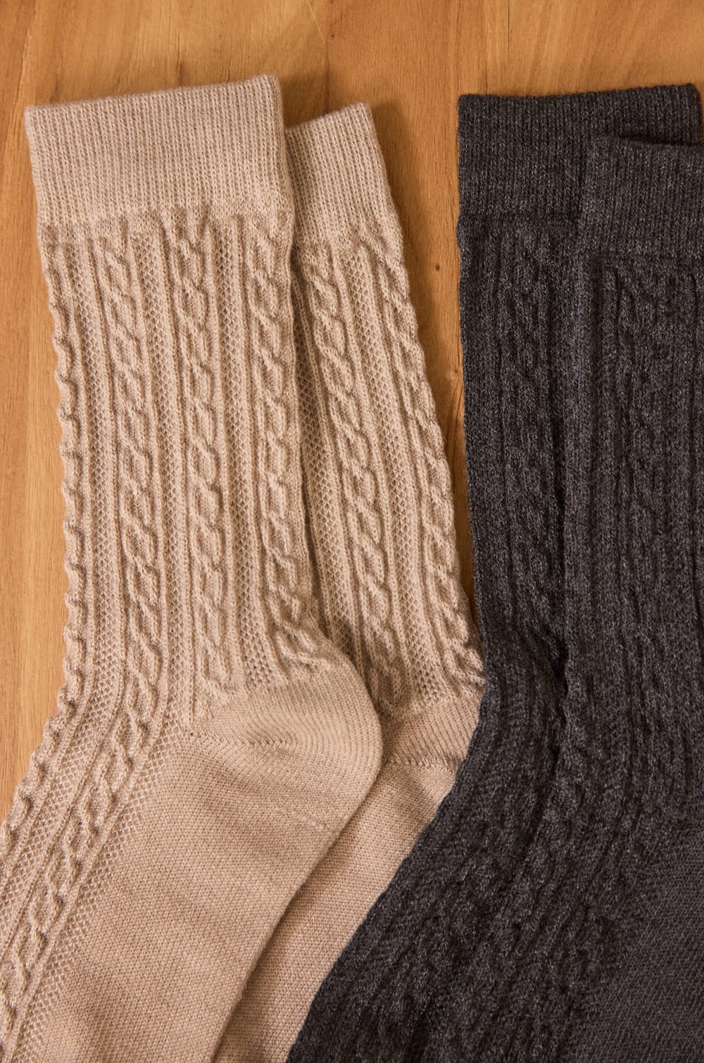 Light taupe blended wool socks FANNY;${refinementColor}