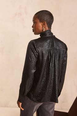 MAJESTE bow tie blouse;${refinementColor}