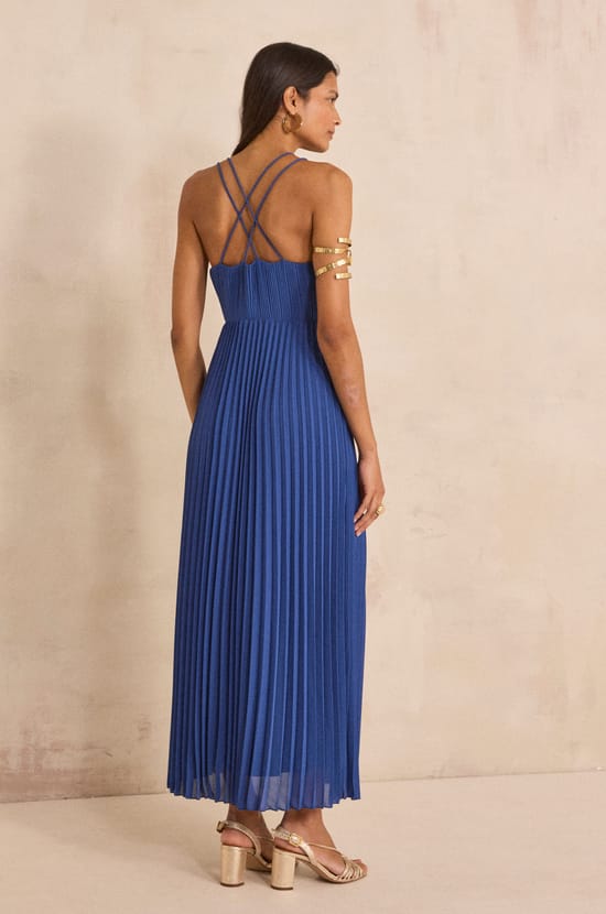Robe &agrave; bretelles pliss&eacute;e LAMORE;${refinementColor}