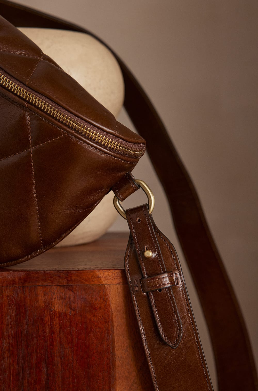 GABY leather belt bag;${refinementColor}