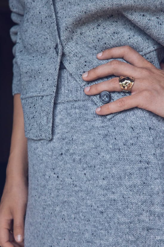 CALINE straight wool skirt;${refinementColor}