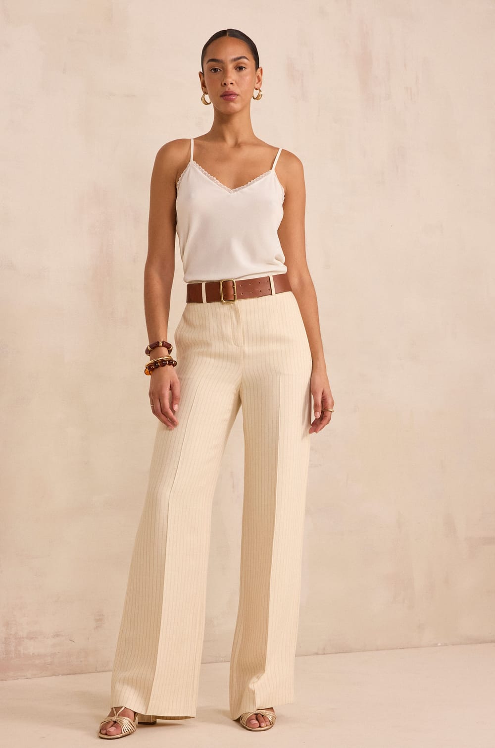 LAYLA wide striped pants;${refinementColor}