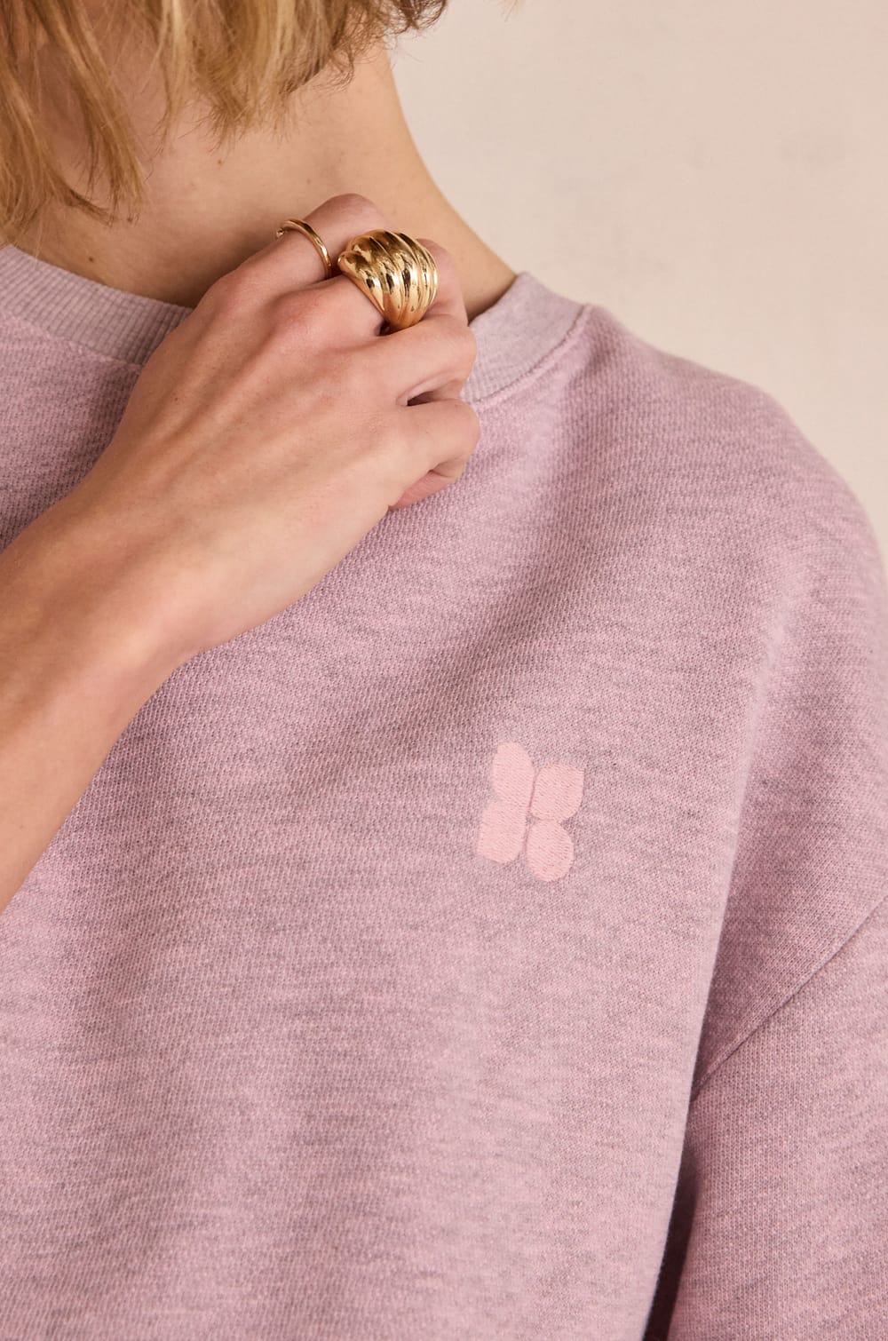 LESLY cotton sweatshirt;${refinementColor}