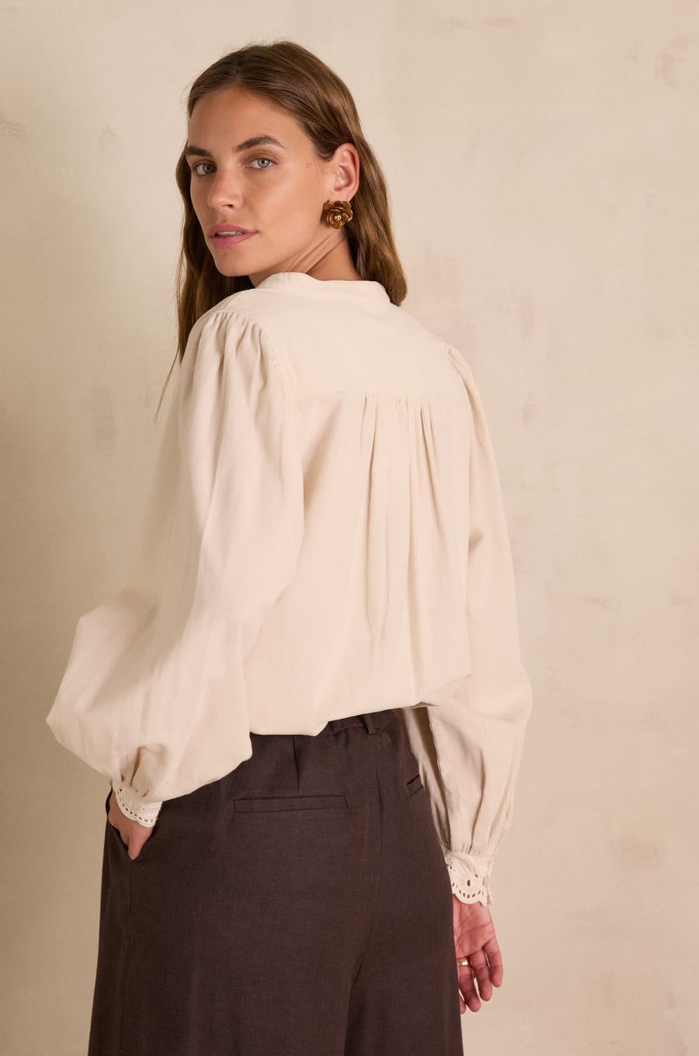 SENNA Blouse in cotton velvet;${refinementColor}