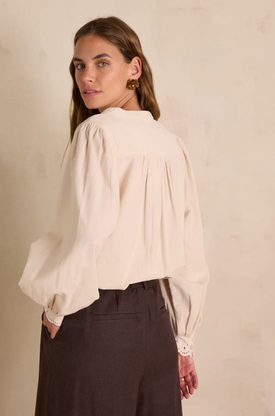 SENNA Blouse in cotton velvet;${refinementColor}