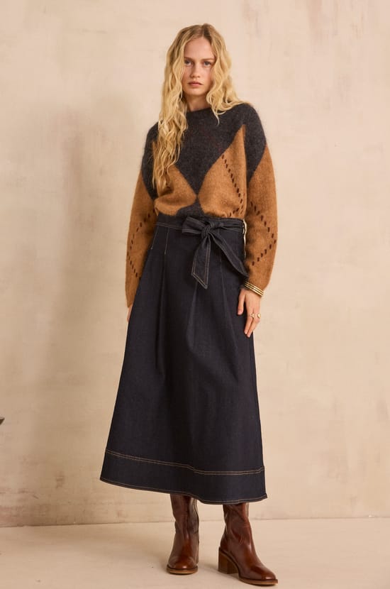 VICK denim skirt;${refinementColor}