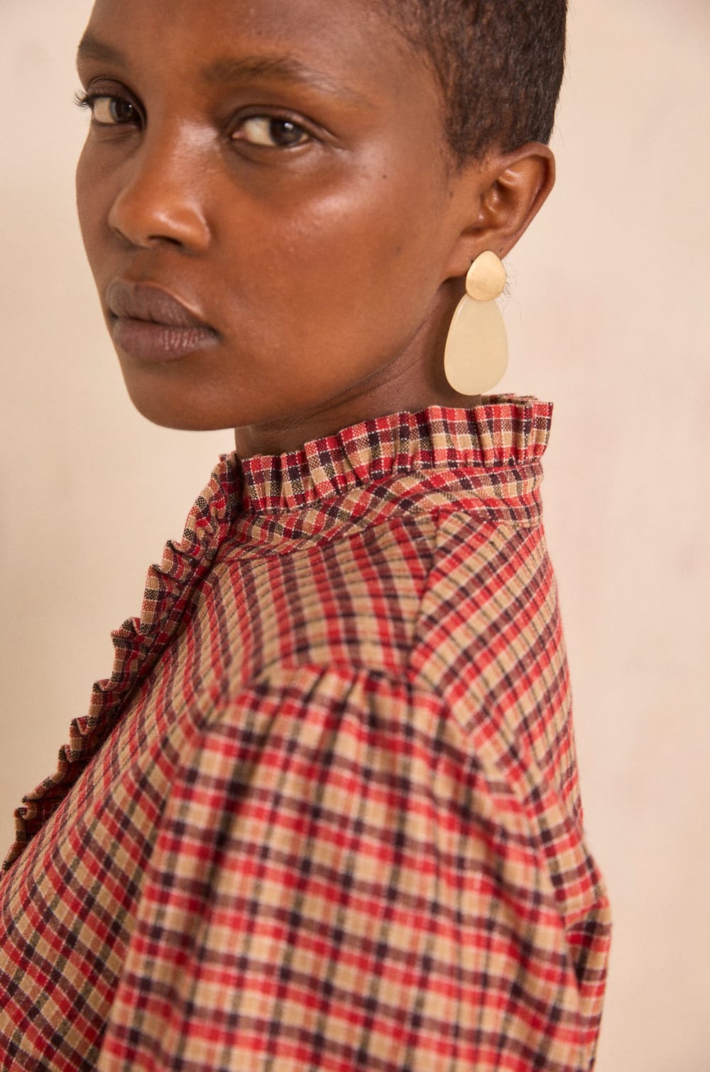 Checkered flowy dress PARKER;${refinementColor}