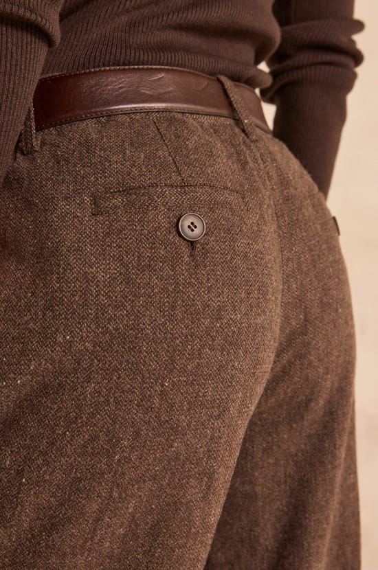 Pantalon large en laine m&eacute;lang&eacute;e BERNIE;${refinementColor}
