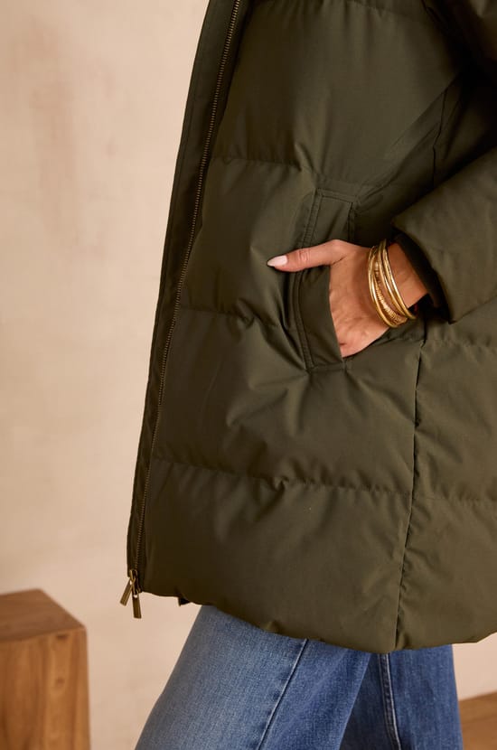 DINA mid-length puffer jacket;${refinementColor}