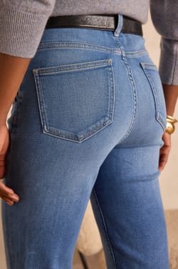 NINON flare cotton jeans;${refinementColor}