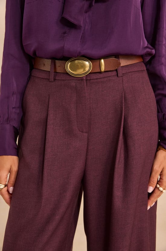 High-waisted wide-leg trousers FLAUBERT;${refinementColor}