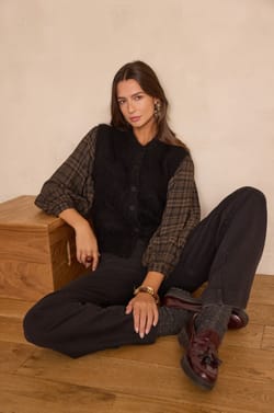 SIMON checked blouse;${refinementColor}