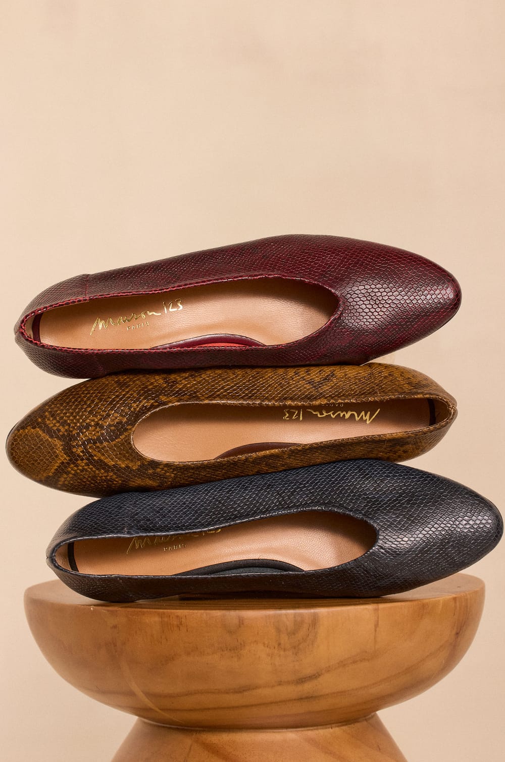 Ballerines plates en cuir MONA;${refinementColor}