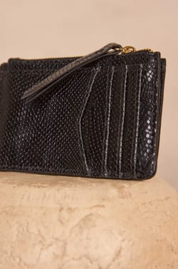 VALENTIN python effect leather card holder;${refinementColor}