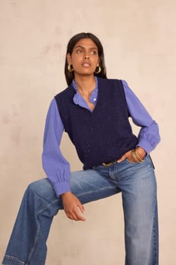 BASILE sleeveless jumper in 100% wool;${refinementColor}