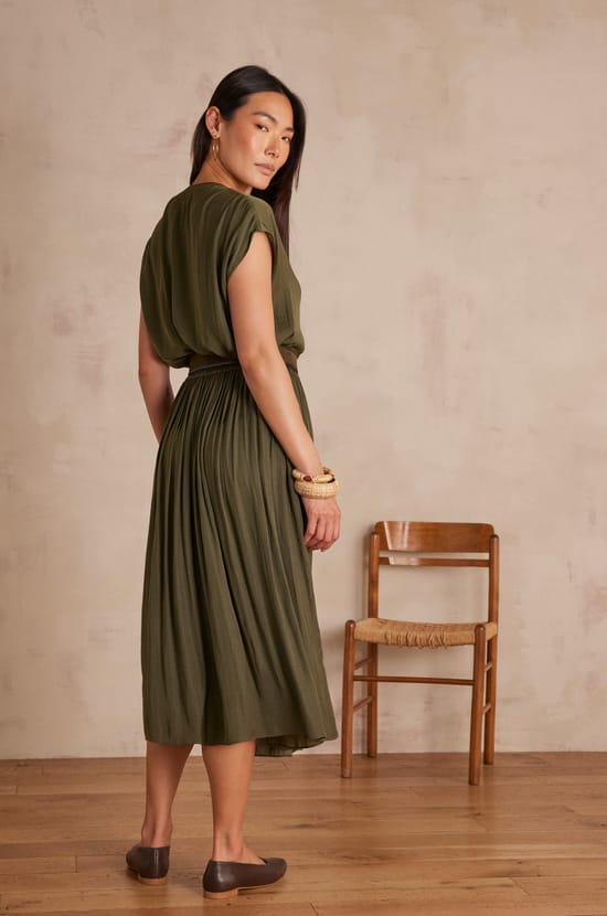 CRYSTAL pleated skirt;${refinementColor}