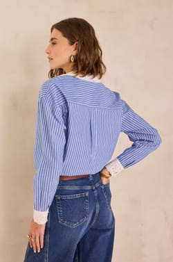 100% cotton striped shirt DIVINE;${refinementColor}