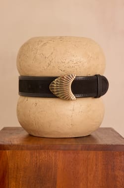 LEONARD leather belt with jewellery details;${refinementColor}