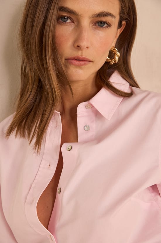 MARIA long-sleeve cotton shirt;${refinementColor}