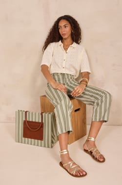 3/4 sleeve cotton blend T-shirt LUCIA;${refinementColor}