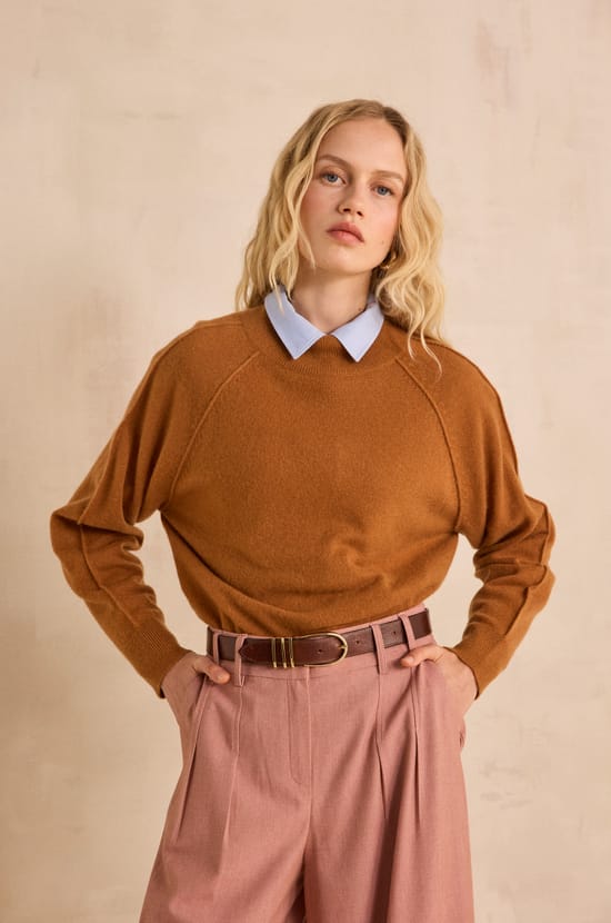 ACHILLE long sleeve cashmere sweater;${refinementColor}