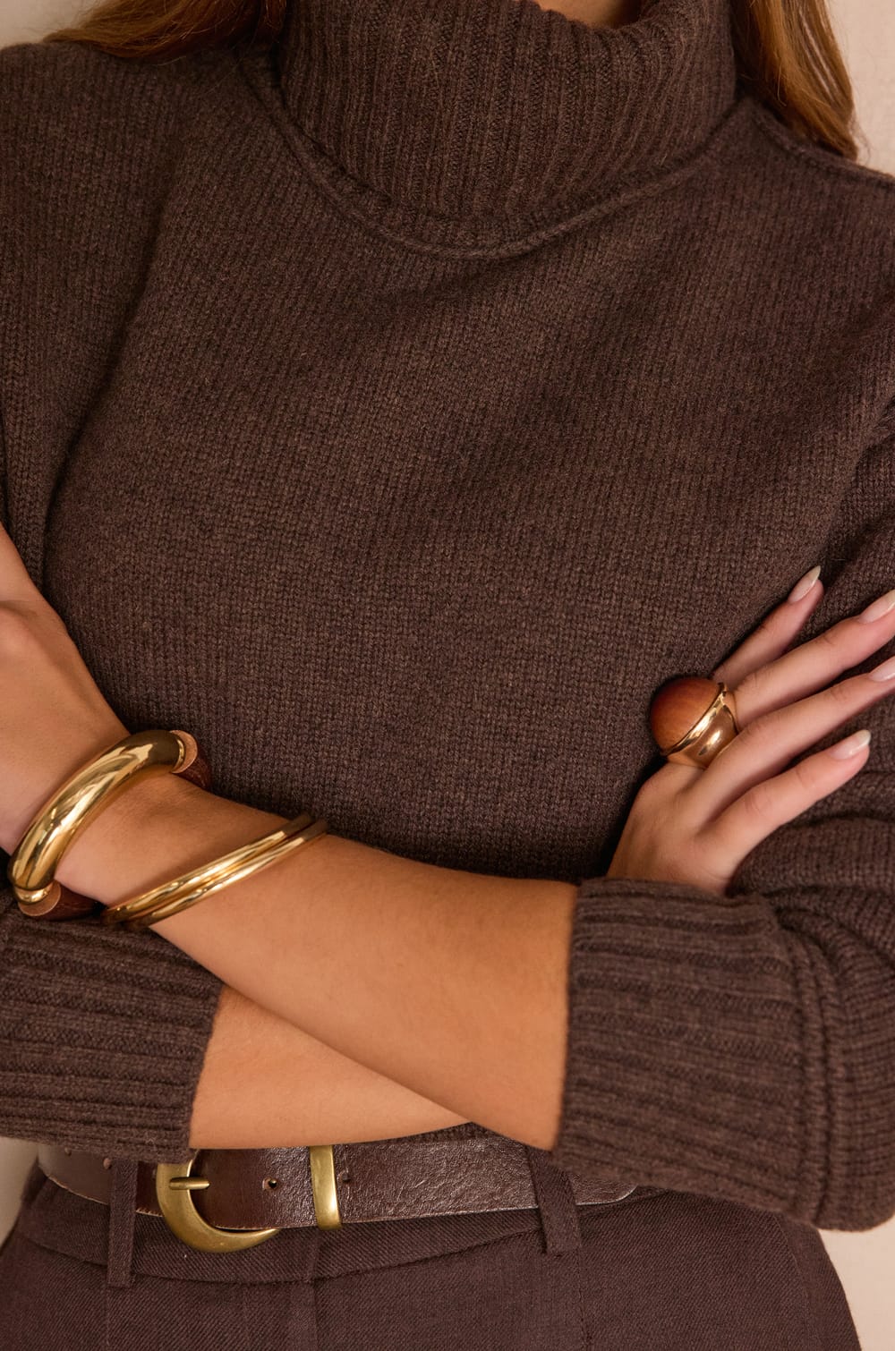 BRANDO turtleneck jumper 100% wool;${refinementColor}