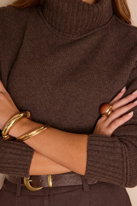 BRANDO turtleneck jumper 100% wool;${refinementColor}