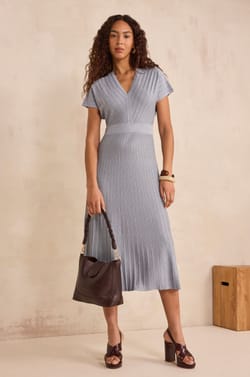 Straight knit dress with sequins BARI;${refinementColor}