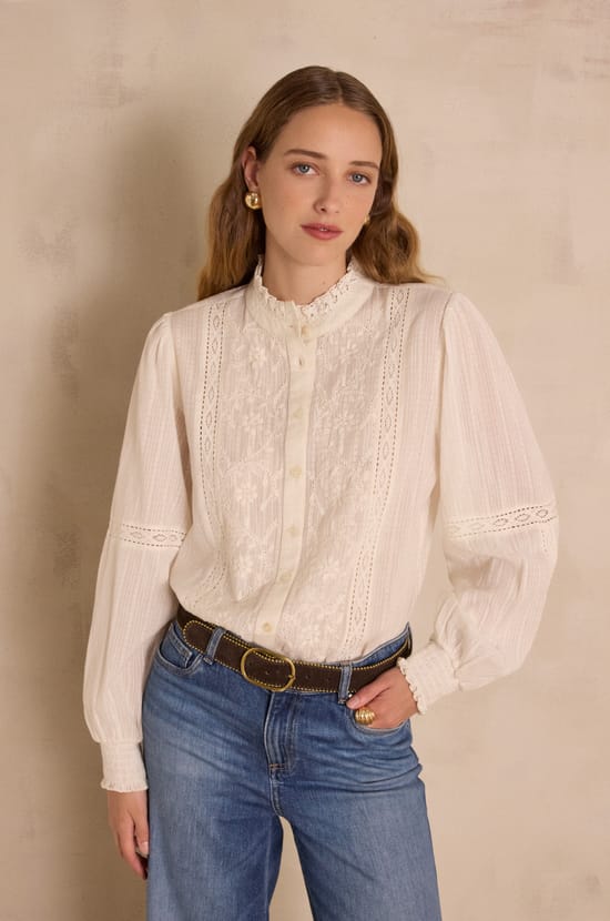 Blouse SOPHIA en 100% coton;${refinementColor}