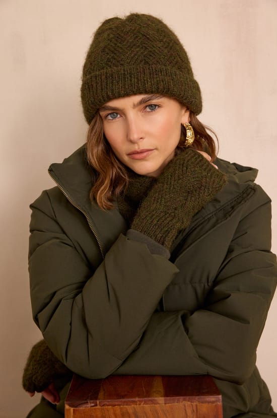 HADAMO cable knit hat;${refinementColor}