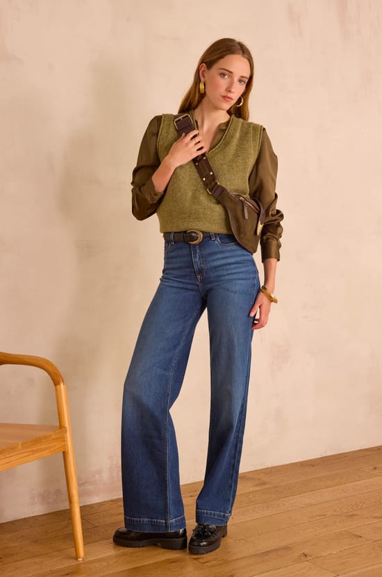 Jean large LISA en denim;${refinementColor}