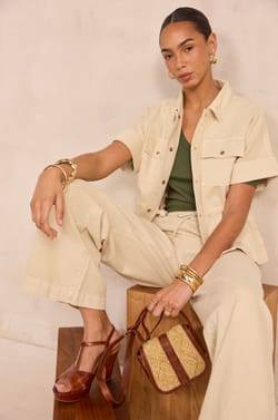 Short sleeve cotton jacket VITA;${refinementColor}