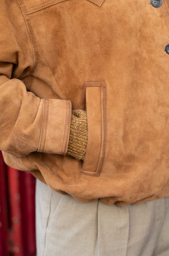 Leather suede jacket Maison 123 x Marine Vignes GASTON;${refinementColor}