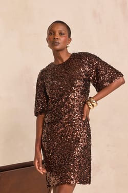 Short sequin dress PALOMA;${refinementColor}