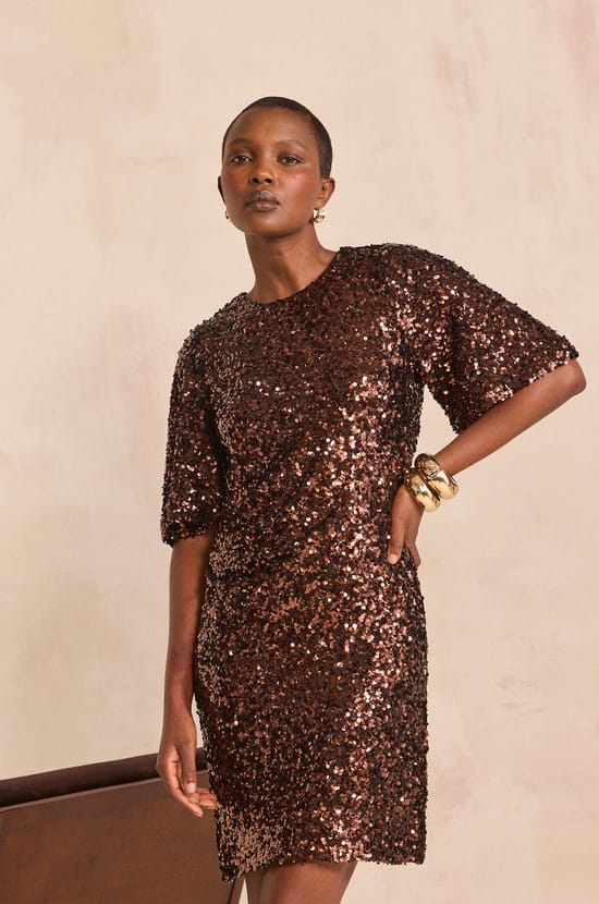 Short sequin dress PALOMA;${refinementColor}