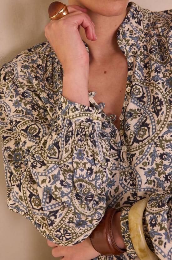 Arabesque print DELICE blouse;${refinementColor}