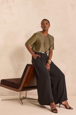 Golden lurex T-shirt TATIANA;${refinementColor}
