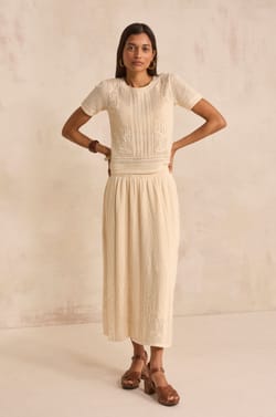 Crocheted mesh skirt 100% cotton OSLO;${refinementColor}