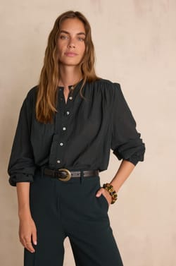SANDRA embroidered cotton blouse;${refinementColor}