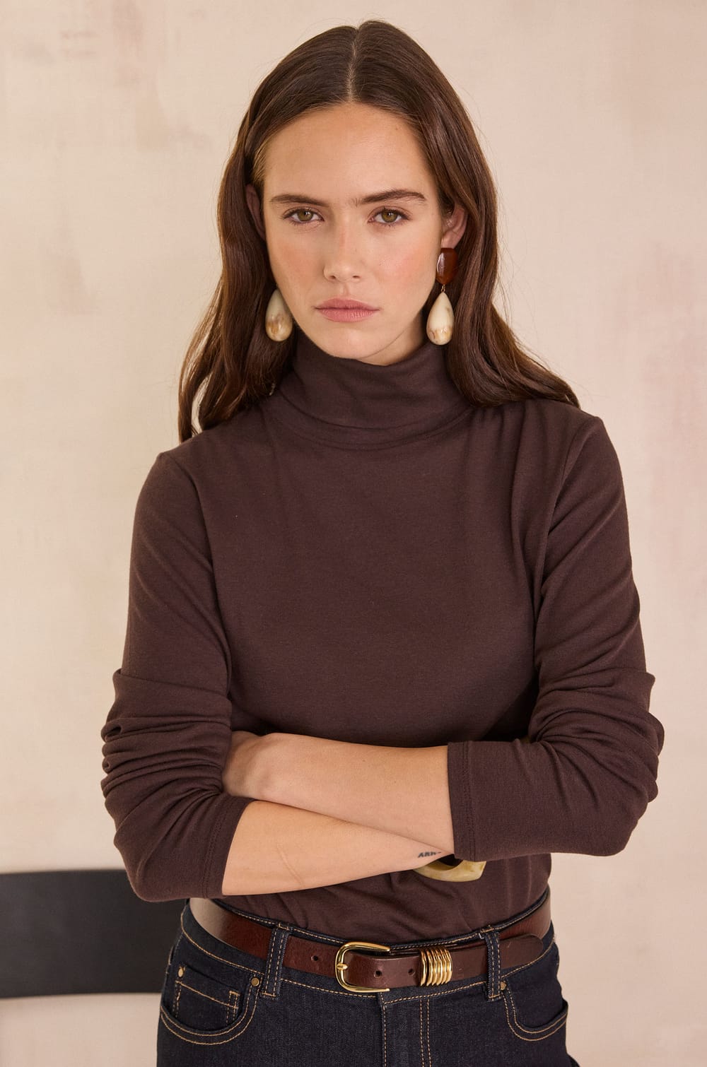 FERGUIE long-sleeved turtleneck T-shirt;${refinementColor}