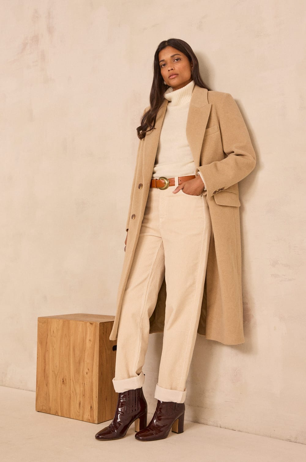 Long-sleeve wool coat CORENTIN;${refinementColor}